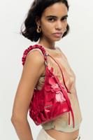 Kleine tas met bloemapplicaties - RED - U