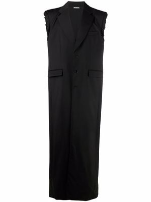 VETEMENTS manteau boutonné à design sans manches - Noir