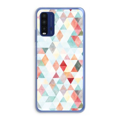 Gekleurde driehoekjes pastel: Xiaomi Redmi 9T Transparant Hoesje