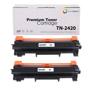 2x Brother TN-2420 alternatief Toner cartridge Zwart 6000 pagina&apos;s