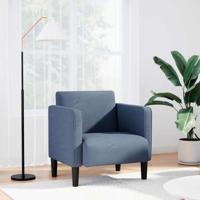 Fauteuil met armleuningen 54 cm corduroy stof blauw