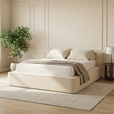 Boxspring Met Opbergruimte Amour Tranquility - Velvet - Crème - Dekbed-Discounter.nl Boxspring Met Opbergruimte Amour Tranquility - Velvet - Crème - Dekbed-Discounter.nl