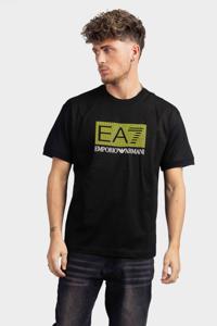 EA7 Emporio Armani Fluo Logo T-Shirt Heren Zwart - Maat XS - Kleur: ZwartGeel | Soccerfanshop