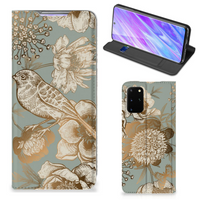 Smart Cover voor Samsung Galaxy S20 Plus Vintage Bird Flowers - thumbnail