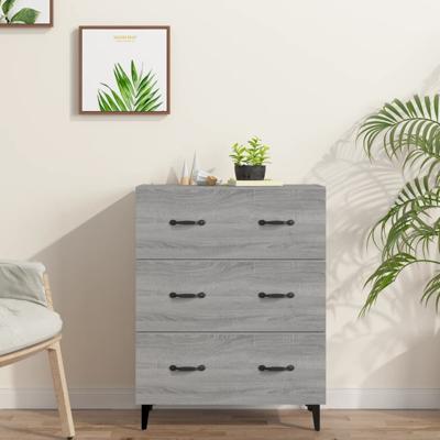 Dressoir 69,5x34x90 cm bewerkt hout grijs sonoma eikenkleurig