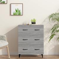 Dressoir 69,5x34x90 cm bewerkt hout grijs sonoma eikenkleurig