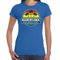 Barcelona zomer t-shirt / shirt Barcelona bikini beach party blauw voor dames