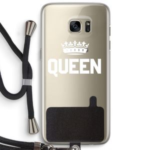 Queen zwart: Samsung Galaxy S7 Edge Transparant Hoesje met koord