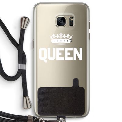 Queen zwart: Samsung Galaxy S7 Edge Transparant Hoesje met koord