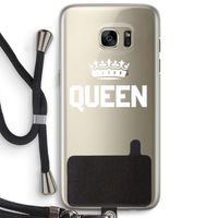 Queen zwart: Samsung Galaxy S7 Edge Transparant Hoesje met koord
