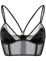 Dolce & Gabbana haut bustier à plaque logo - Noir