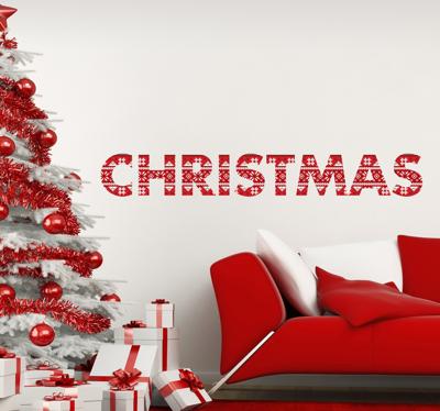Kerstmis print tekst sticker