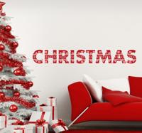 Kerstmis print tekst sticker