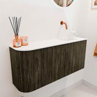 Toiletmeubel Mondiaz Joya | 91.6 cm | Meubelkleur Shadow | Faye wastafel Talc Rechts | Zonder kraangat(en)