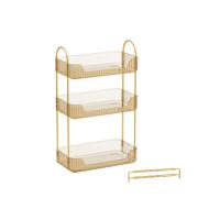 Make-up organizer rechthoekig cadeau-idee champagne goud, Champagne-goud