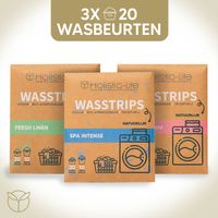 Wasmiddeldoekjes Proefpakket 3x20 Wasbeurten - Fresh Linen - Lentebloesem - Spa Intense Wasstrips - Incl. Wasverzachter