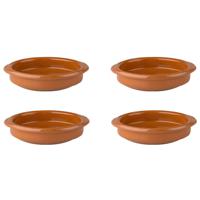 Set van 8x Tapas schaaltjes terracotta - 12 x 3 cm - ovenbestendig - Ovenschaaltjes - Creme brulee