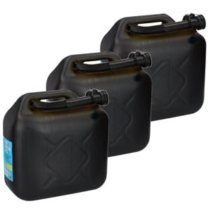 Jerrycan 10 liter zwart voor brandstof - 4x - incl. schenktuit - o.a. voor benzine / diesel