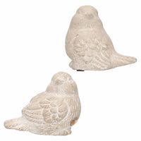 Decoratie dieren beelden set van 2x stuks mussen vogels wit 8 cm