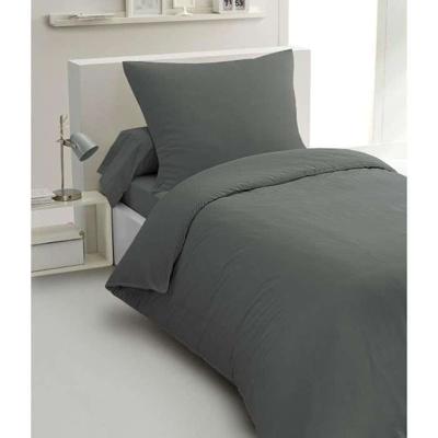 Dekbedovertrekset 2-delig - HOME LINGE PASSION - HP72077 - 82 g microvezel - 140 x 200 cm - Antracietgrijs