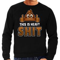 Funny emoticon sweater This is heavy shit zwart heren - thumbnail