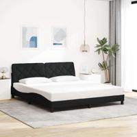 Bedframe zonder matras stof zwart 180x200 cm