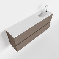 Toiletmeubel Mondiaz Ada | 120 cm | Meubelkleur Smoke | Lex wastafel Talc Rechts | 1 kraangat