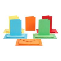 Creativ Company Kaarten en enveloppen, afmeting kaart 10,5x15 cm, afmeting envelop 11,5x16,5 cm, 110+220 gr, diverse kleuren, 50 set/ 1 doos
