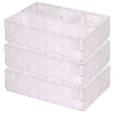 Opbergmanden - 3x - 4 vaks - wit - ladekast organizer - ondermode Opbergmanden - 3x - 4 vaks - wit - ladekast organizer - ondermode