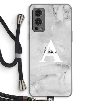 Ivory Marble: OnePlus Nord 2 5G Transparant Hoesje met koord
