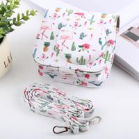 Cactus Flamingo Patroon Full Body Camera PU Lederen Tas met riem voor FUJIFILM instax mini 9 / mini 8 + / mini 8