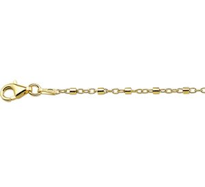 Enkelbandje Buisjes zilver goudkleurig 24 + 2 Cm