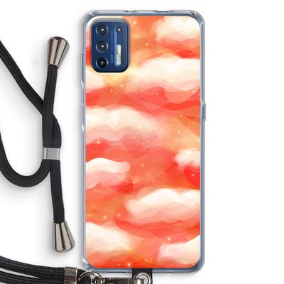 Lichte Wolken: Motorola Moto G9 Plus Transparant Hoesje met koord