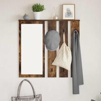 Wandgemonteerde kapstok met plank Gerookt eiken 84 x 10 x 80 cm