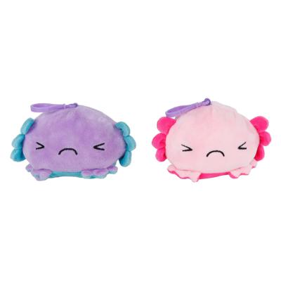 Axolotl pluche omkeer met sleutelhanger 4 assorti 10 cm