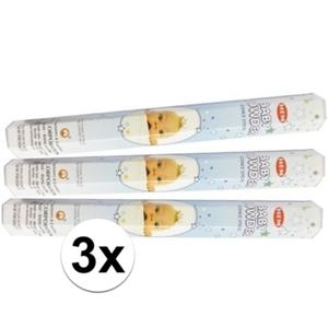 Hem Wierook stokjes - Baby Powder - 3x pakje met 20 stokjes - Yoga/meditatie