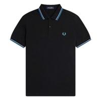 Fred Perry - Twin Tipped Polo Shirt - Black/ Light Smoke/ Ocean Blue Fred Perry - Twin Tipped Polo Shirt - Black/ Light Smoke/ Ocean Blue