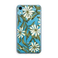 Wit bloemenpatroon: iPhone XR Transparant Hoesje