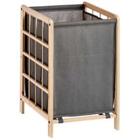 Wasmand Woodbox - met opvang waszak - 50 liter compartiment - 40 x 33 x 60 cm - thumbnail