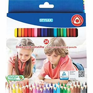 Stylex 26004 kleurpotlood Zwart, Blauw, Bruin, Groen, Grijs, Lichtblauw, Lichtgroen, Magenta, Oranje, Roze, Rood, Wit, Geel 24 stuk(s)