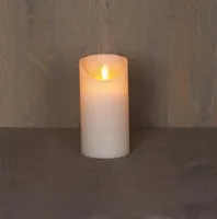 Anna&apos;s Collection LED kaars flame effect rustiek 7.5x15cm ivoor 1 stuks