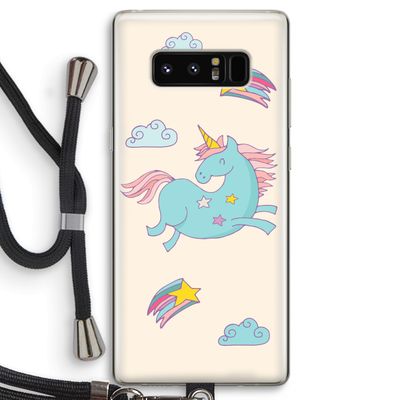 Vliegende eenhoorn: Samsung Galaxy Note 8 Transparant Hoesje met koord