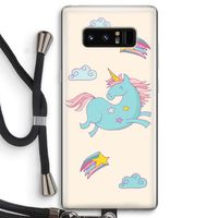 Vliegende eenhoorn: Samsung Galaxy Note 8 Transparant Hoesje met koord