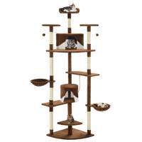 VidaXL Kattenkrabpaal met sisal krabpalen 203 cm bruin en wit