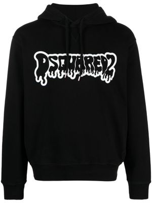 DSQUARED2 hoodie en coton à logo imprimé - Noir