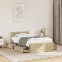 Bedframe met hoofdeinde bewerkt hout sonoma eiken 100x200 cm
