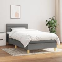 Boxspring met matras stof donkergrijs 80x200 cm SKU: V3140650 - thumbnail