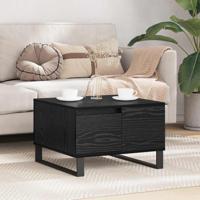 Salontafel met lade Zwart eiken 55 x 55 x 36,5 cm Bewerkt hout Salontafel met lade Zwart eiken 55 x 55 x 36,5 cm Bewerkt hout