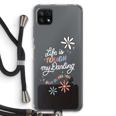 Tough Life: Samsung Galaxy A22 5G Transparant Hoesje met koord