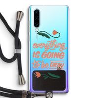 Optimistic flower girl: Huawei P30 Transparant Hoesje met koord